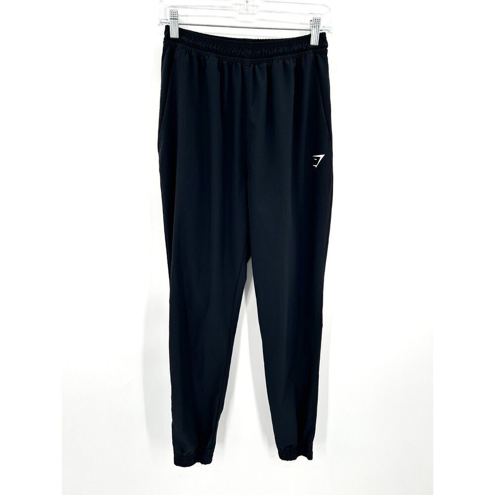 GYMSHARK Women's Black Lightweight Pull On Windbreaker Jogger Pants Size Small